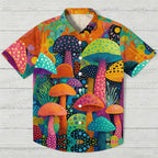 Yayoi Kusama Multicolor Mushroom Hawaiian Shirt