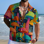 Yayoi Kusama Multicolor Mushroom Hawaiian Shirt