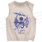 Unisex Octopus Got This Printed Washed Tank Top