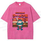 Unisex Frog's Ramen shop Printed Washed Tee