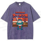 Unisex Frog's Ramen shop Printed Washed Tee