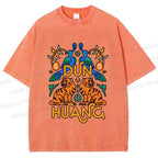 Unisex Tiger With Birds Printed Washed Tee