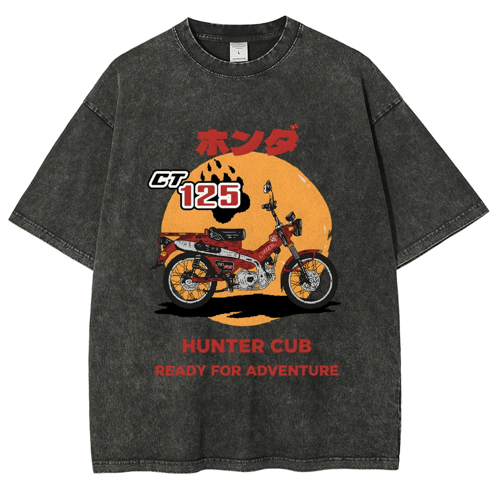 Honda Motorcycle Hunter Cub CT125 Vintage Wash Japanese Design T-Shirt