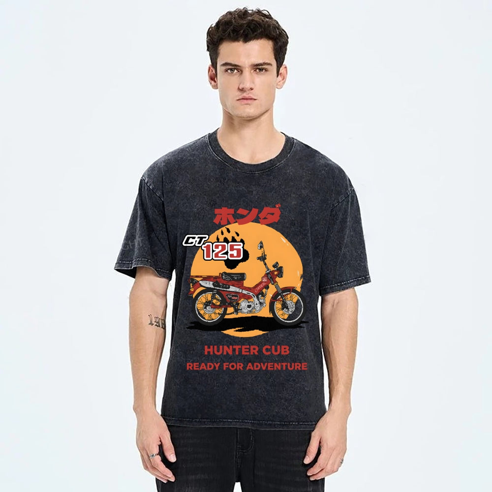 Honda Motorcycle Hunter Cub CT125 Vintage Wash Japanese Design T-Shirt