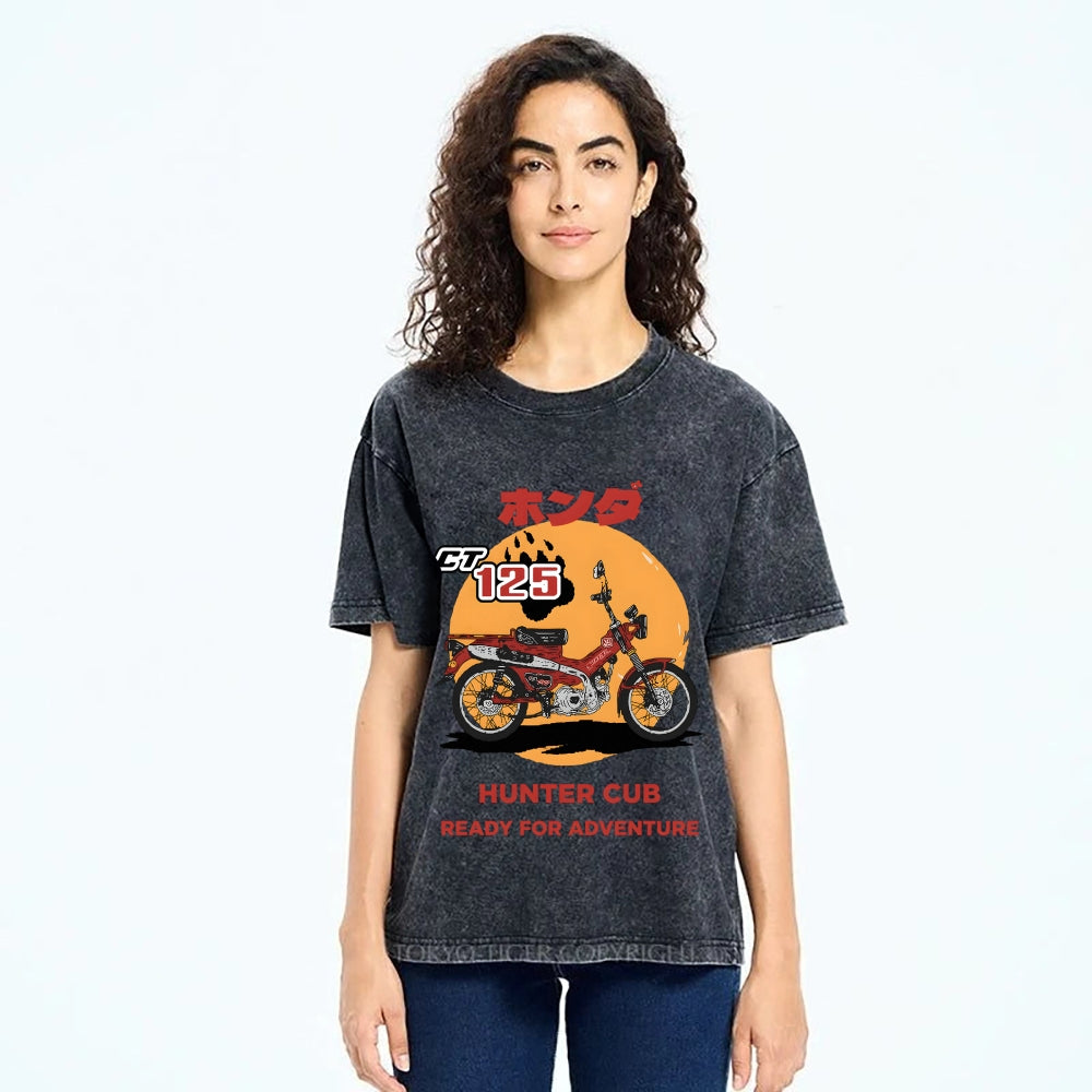 Honda Motorcycle Hunter Cub CT125 Vintage Wash Japanese Design T-Shirt