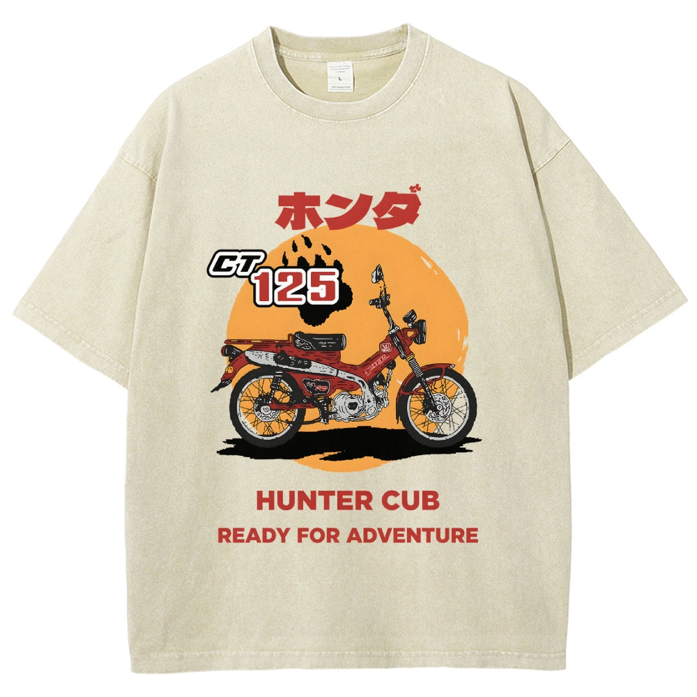 Honda Motorcycle Hunter Cub CT125 Vintage Wash Japanese Design T-Shirt