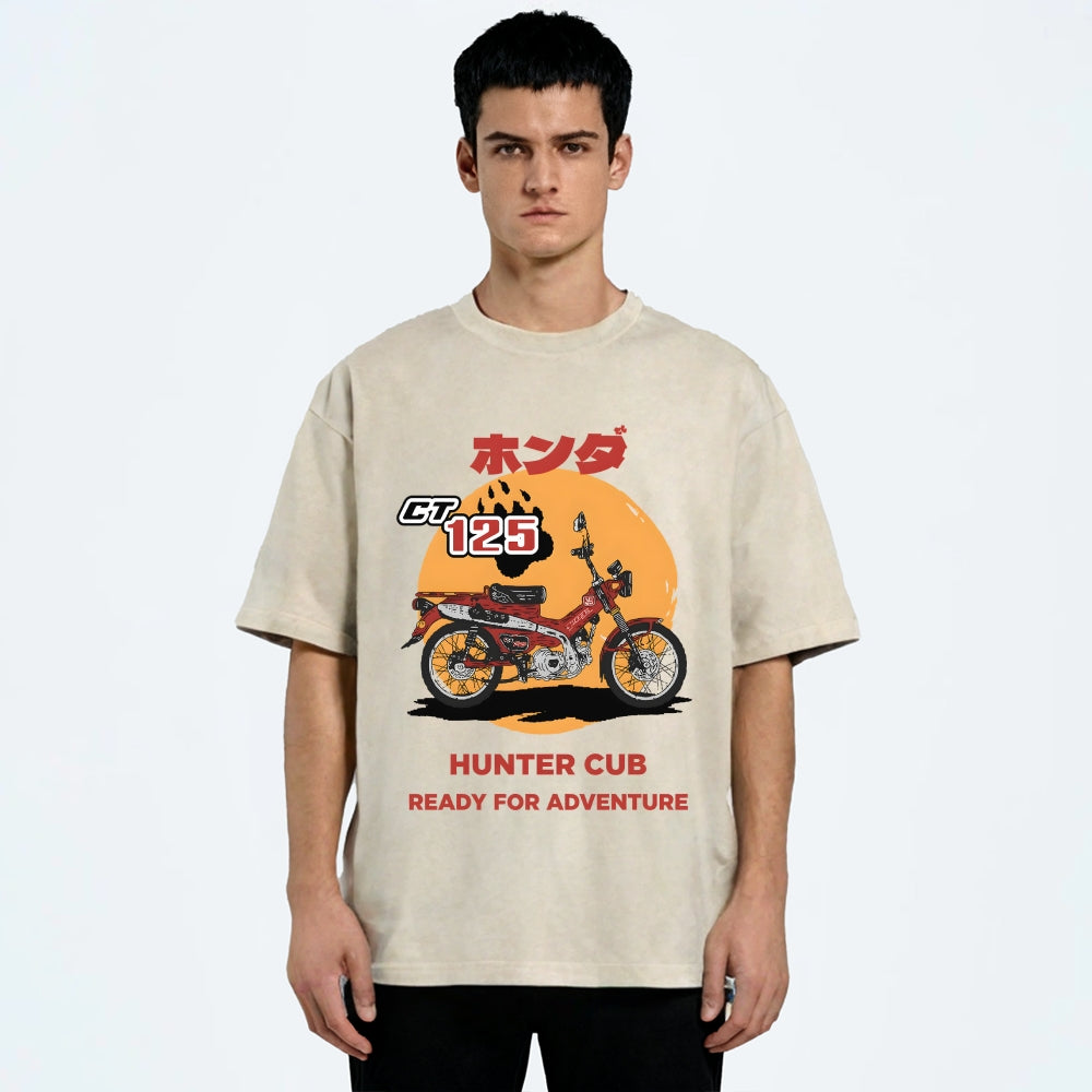 Honda Motorcycle Hunter Cub CT125 Vintage Wash Japanese Design T-Shirt