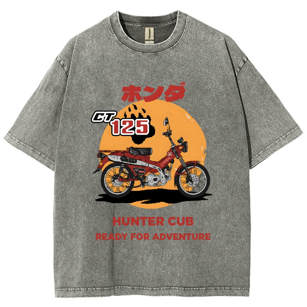 Honda Motorcycle Hunter Cub CT125 Vintage Wash Japanese Design T-Shirt