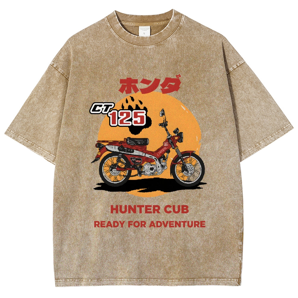 Honda Motorcycle Hunter Cub CT125 Vintage Wash Japanese Design T-Shirt