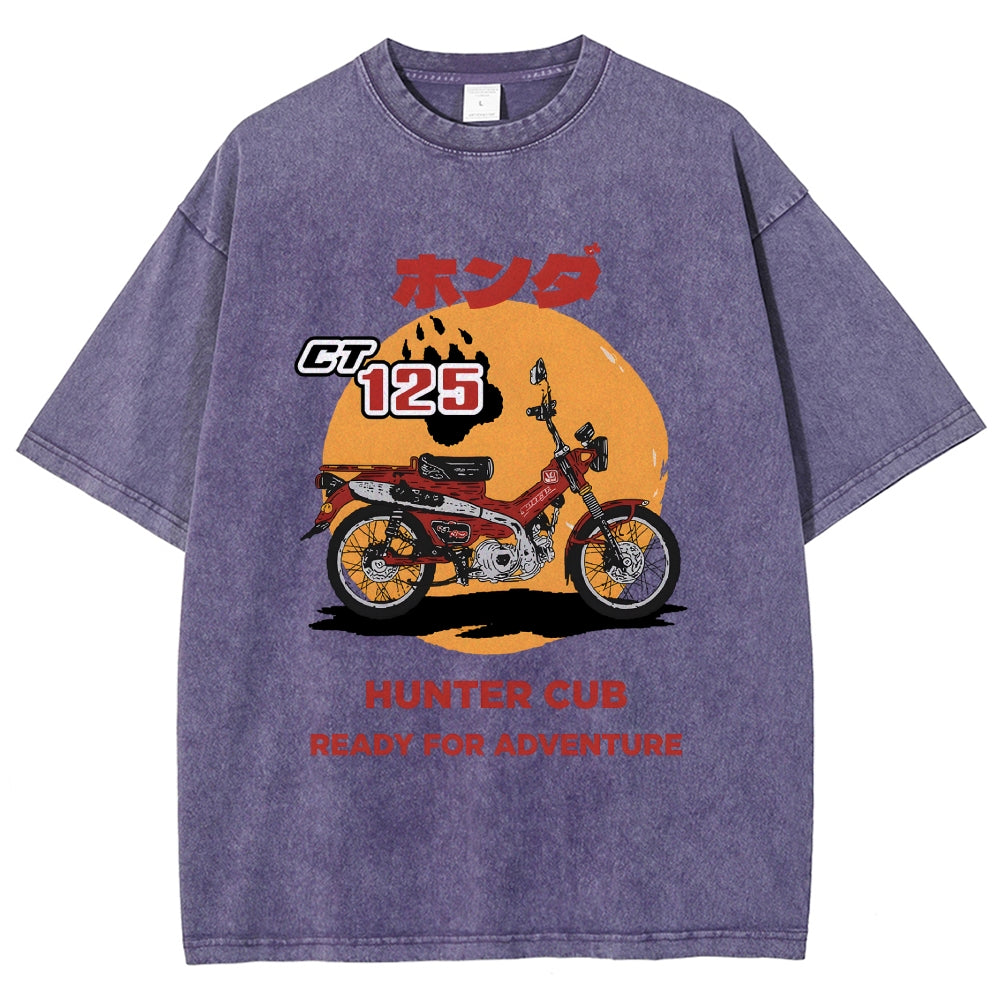 Honda Motorcycle Hunter Cub CT125 Vintage Wash Japanese Design T-Shirt