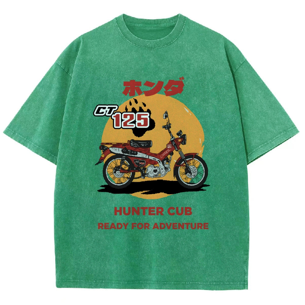 Honda Motorcycle Hunter Cub CT125 Vintage Wash Japanese Design T-Shirt