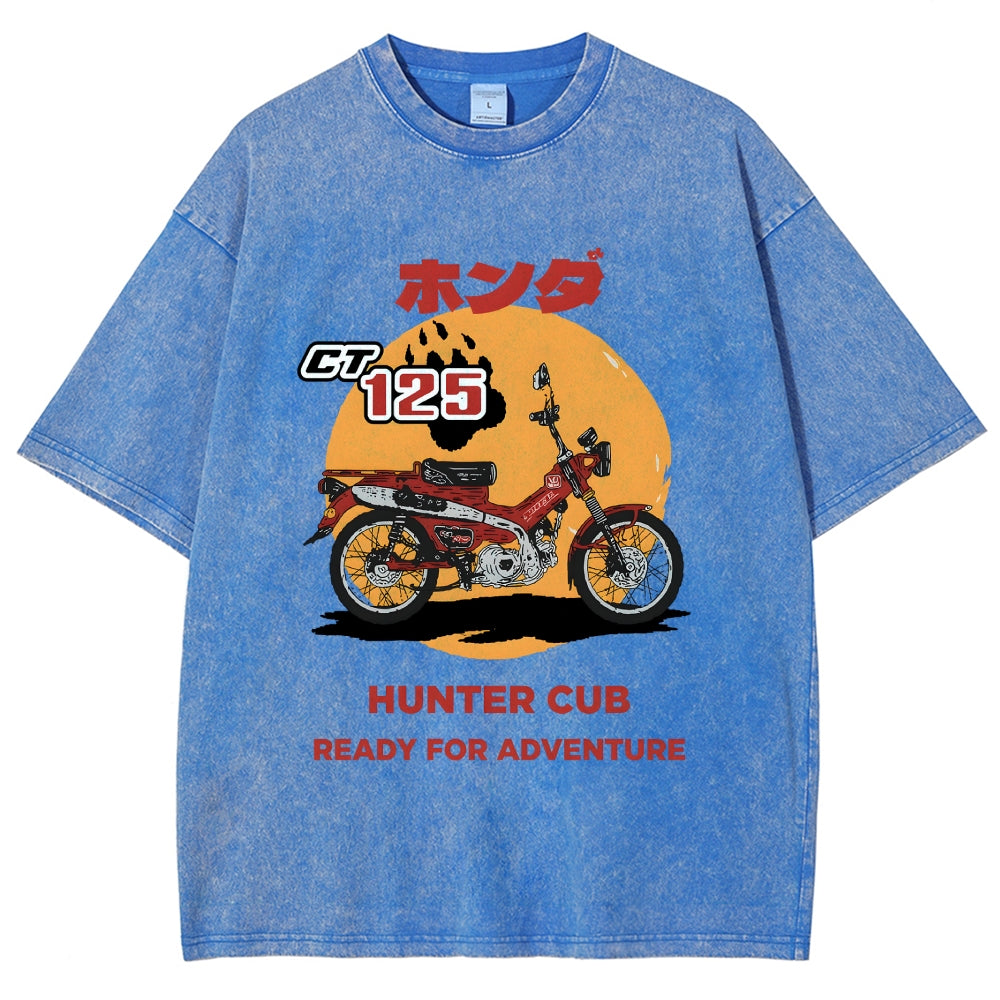 Honda Motorcycle Hunter Cub CT125 Vintage Wash Japanese Design T-Shirt