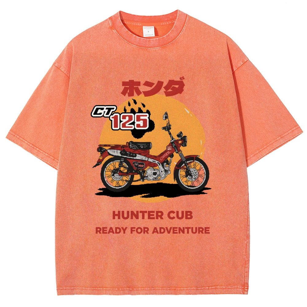Honda Motorcycle Hunter Cub CT125 Vintage Wash Japanese Design T-Shirt