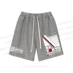Unisex Tokyo Street Racing Washed Shorts