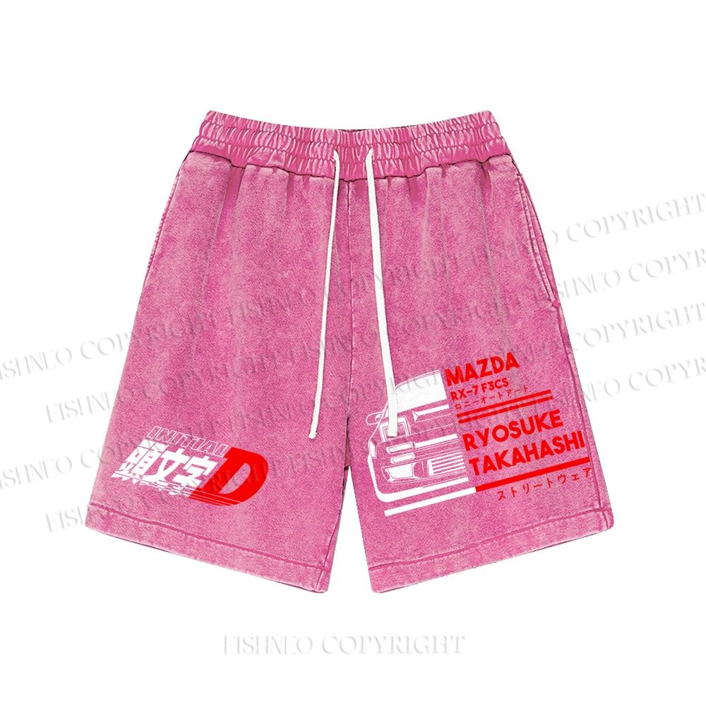 Unisex Initial D Mazda RX-7 FC3S Washed Shorts