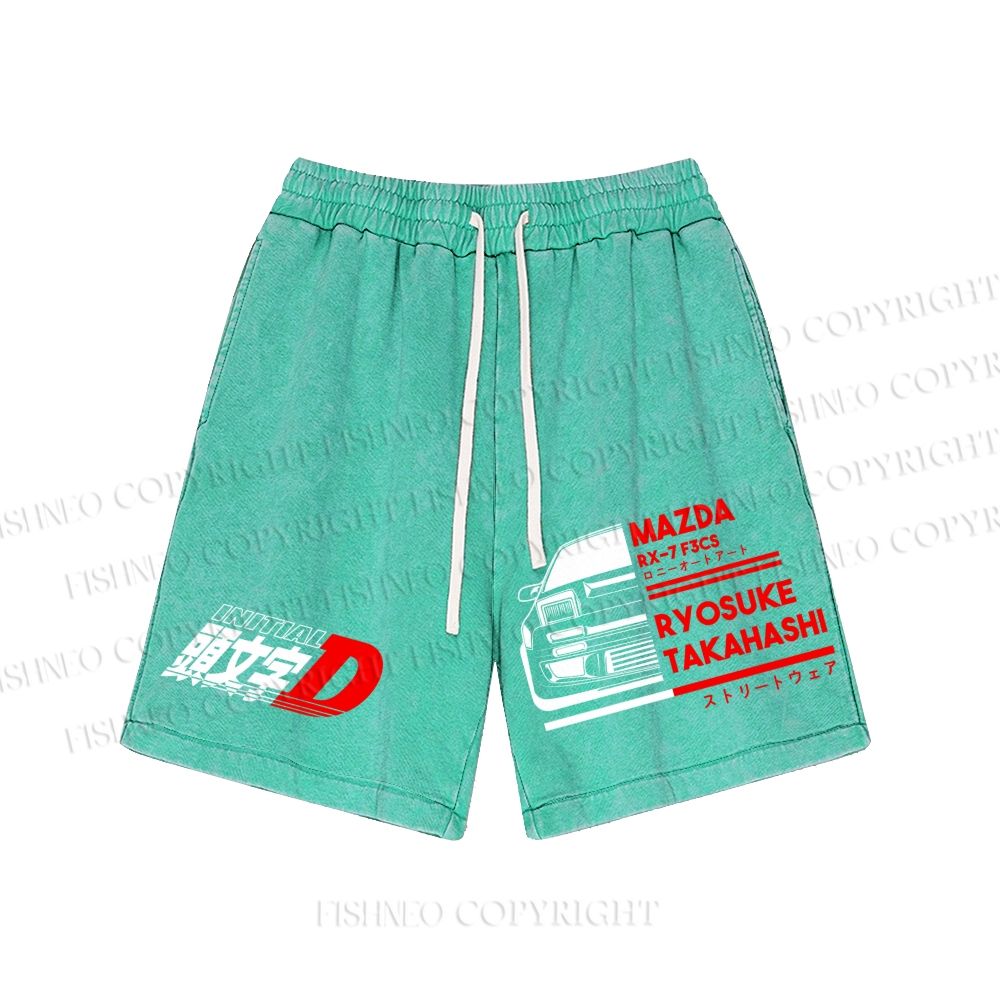 Unisex Initial D Mazda RX-7 FC3S Washed Shorts