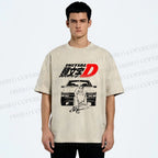 Unisex Initial D Takumi Fujiwara Printed Washed Tee