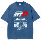 Unisex Initial D Takumi Fujiwara Printed Washed Tee