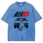 Unisex Initial D Takumi Fujiwara Printed Washed Tee