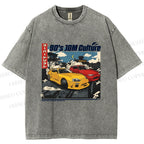 Unisex 90's JDM Culture Printed Washed Tee