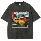 Unisex 90's JDM Culture Printed Washed Tee
