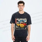 Unisex 90's JDM Culture Printed Washed Tee