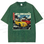 Unisex 90's JDM Culture Printed Washed Tee
