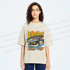 Unisex Racing Thoughts Printed Washed Tee