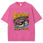Unisex Racing Thoughts Printed Washed Tee