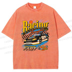 Unisex Racing Thoughts Printed Washed Tee