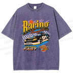 Unisex Racing Thoughts Printed Washed Tee