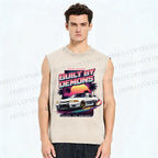 Unisex Skyline R32 GT-R Printed Washed Tank Top
