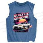 Unisex Skyline R32 GT-R Printed Washed Tank Top