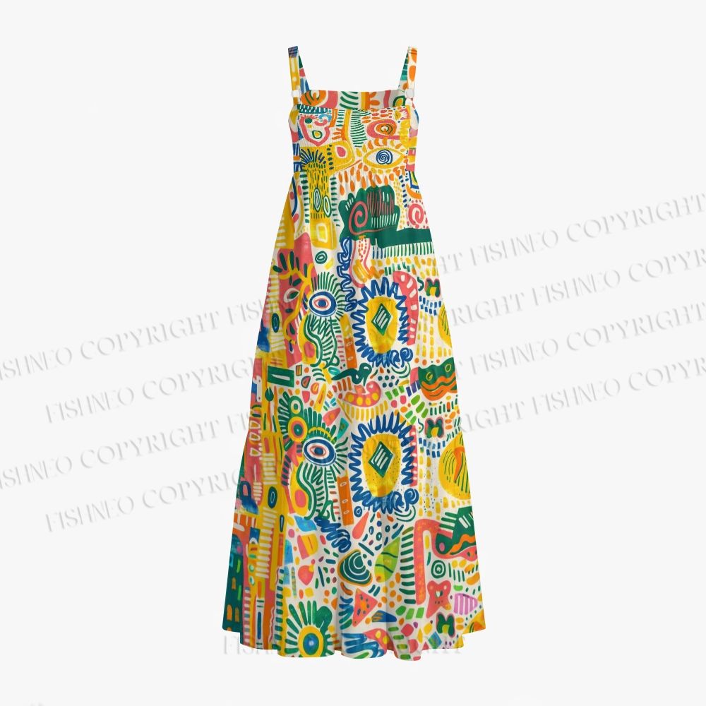 Women's abstract eye Maxi Dresses