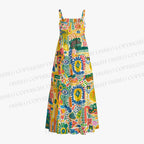 Women's abstract eye Maxi Dresses