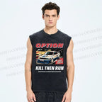 Unisex Japanese Drift Master Printed Washed Tank Top