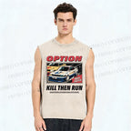 Unisex Japanese Drift Master Printed Washed Tank Top