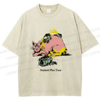 Unisex Ancient Flea Tour Printed Washed Tee