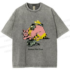 Unisex Ancient Flea Tour Printed Washed Tee