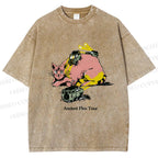 Unisex Ancient Flea Tour Printed Washed Tee