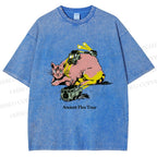 Unisex Ancient Flea Tour Printed Washed Tee