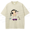 Unisex Yuy Blowing Gum Bubbles Printed Washed Tee