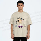 Unisex Yuy Blowing Gum Bubbles Printed Washed Tee