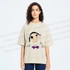 Unisex Yuy Blowing Gum Bubbles Printed Washed Tee