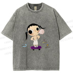 Unisex Yuy Blowing Gum Bubbles Printed Washed Tee