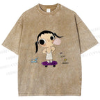 Unisex Yuy Blowing Gum Bubbles Printed Washed Tee