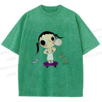 Unisex Yuy Blowing Gum Bubbles Printed Washed Tee