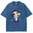 Unisex Yuy Blowing Gum Bubbles Printed Washed Tee