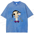 Unisex Yuy Blowing Gum Bubbles Printed Washed Tee