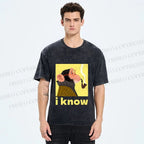 Unisex Professor Monkey Knows Printed Washed Tee